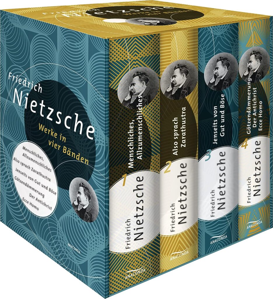 Friedrich Nietzsche, Werke in vier BÃ€nden (Menschliches, Allzu Menschliches - Also sprach Zarathustra - Jenseits von Gut und BÃ¶se - GÃ¶tzendÃ€mmerung/Der Antichrist/Ecce Homo) (4 BÃ€nde im Schuber)
